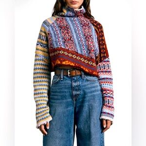 Rag & Bone Hollis Wool Fair Isle Turtleneck Sweater M